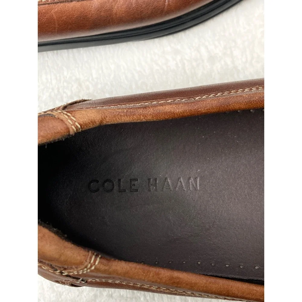 Cole Haan Mens Venetian II Loafers Brown Leather Slip On Dress Shoes 12 M Preppy